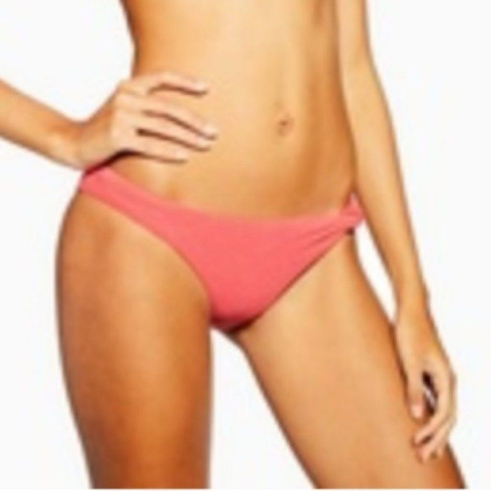 Topshop Coral Velour Knot Bikini Bottoms size 12